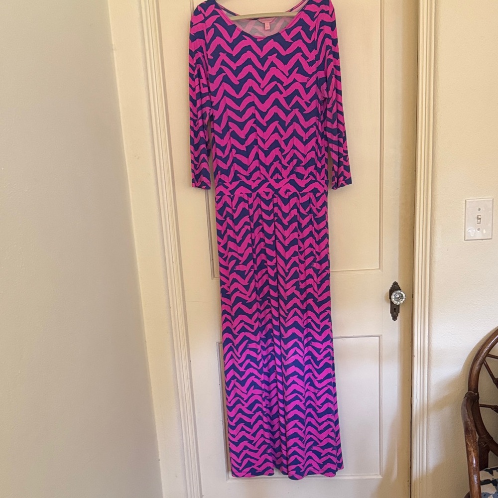 Lilly Pulitzer Pink and Blue Maxi Dress
